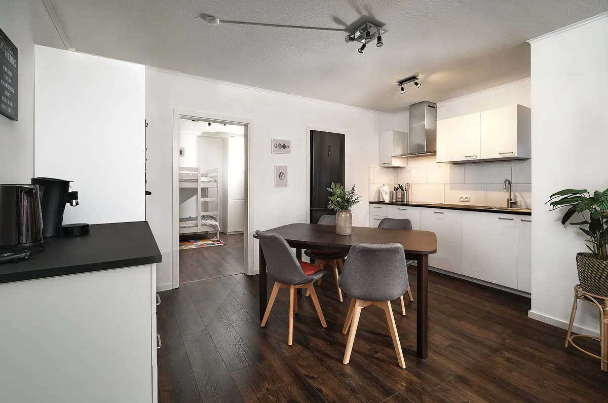 Dining area with table for four