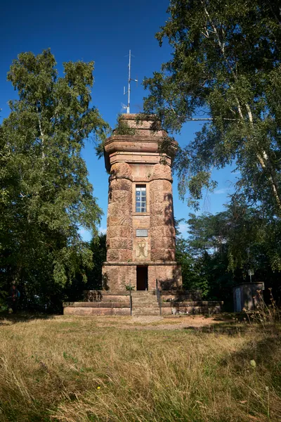 Stone Bismarck Tower in the forest near Landstuhl